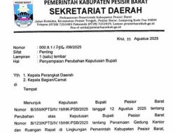 Pemkab Pesisir Barat Resmi Ganti Nama Gedung dan Ruang Rapat, Angkat Identitas dan Filosofi Lokal