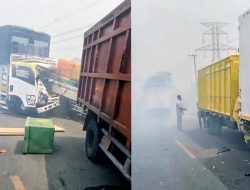 Asap Kebakaran Ganggu Jarak Pandang, Kecelakaan Beruntun Libatkan 10 Kendaraan di Tulang Bawang